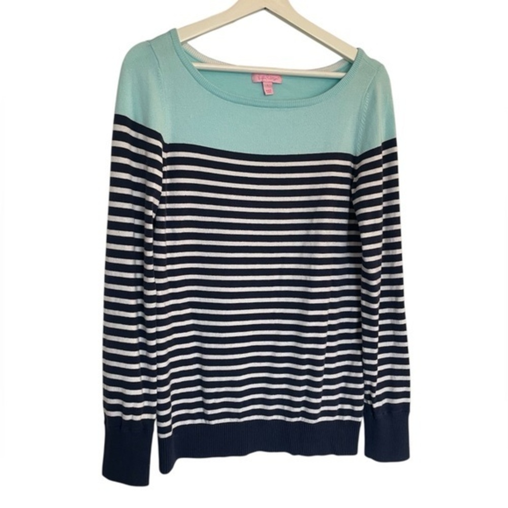 Lilly Pulitzer Striped Blue Lightweight Sweater